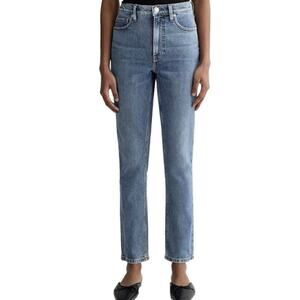 Everlane The Cheeky Jean Slim Straight Crop Medium Wash Stretch Denim Size 27